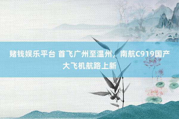 赌钱娱乐平台 首飞广州至温州，南航C919国产大飞机航路上新