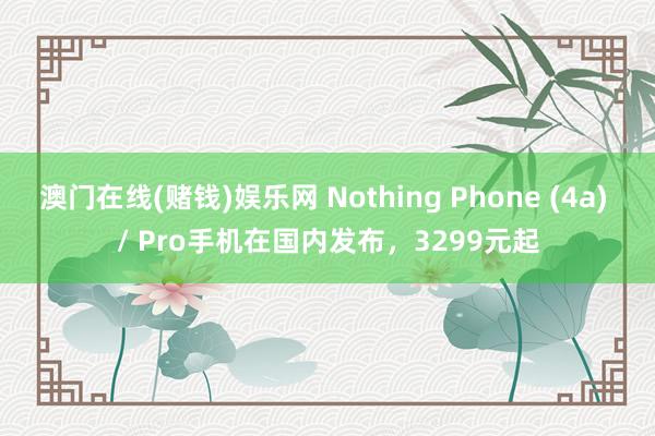 澳门在线(赌钱)娱乐网 Nothing Phone (4a) / Pro手机在国内发布，3299元起