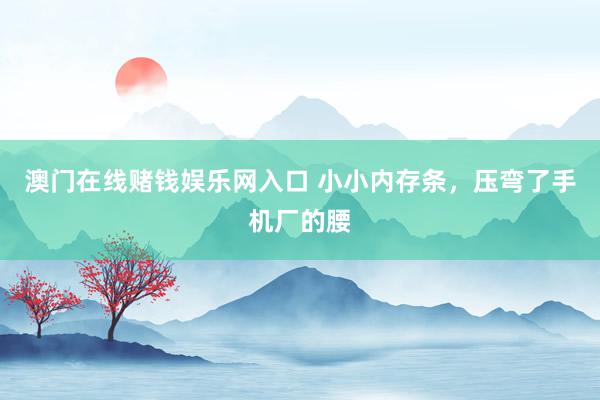 澳门在线赌钱娱乐网入口 小小内存条，压弯了手机厂的腰