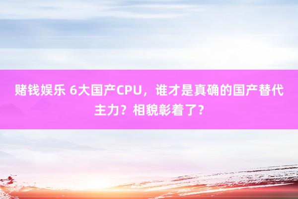 赌钱娱乐 6大国产CPU，谁才是真确的国产替代主力？相貌彰着了？