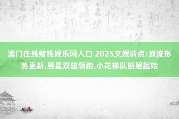 澳门在线赌钱娱乐网入口 2025文娱清点:顶流形势更新,男星双雄领跑,小花梯队断层起始