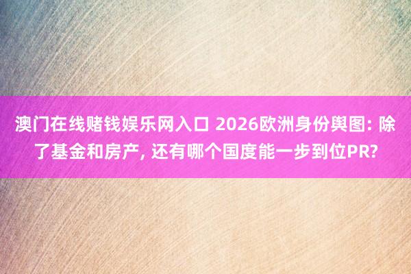 澳门在线赌钱娱乐网入口 2026欧洲身份舆图: 除了基金和房产, 还有哪个国度能一步到位PR?