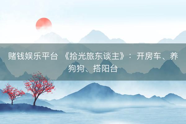 赌钱娱乐平台 《拾光旅东谈主》：开房车、养狗狗、搭阳台