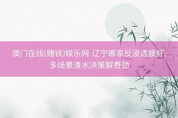澳门在线(赌钱)娱乐网 辽宁哪家反浸透膜好，多场景清水决策解费劲