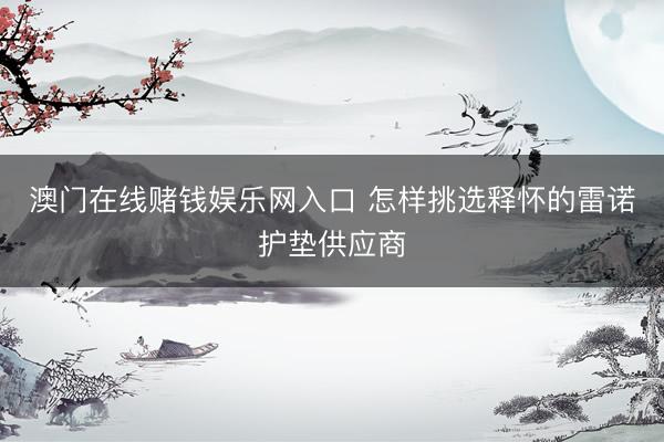 澳门在线赌钱娱乐网入口 怎样挑选释怀的雷诺护垫供应商