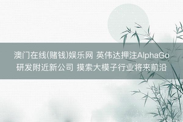 澳门在线(赌钱)娱乐网 英伟达押注AlphaGo研发附近新公司 摸索大模子行业将来前沿