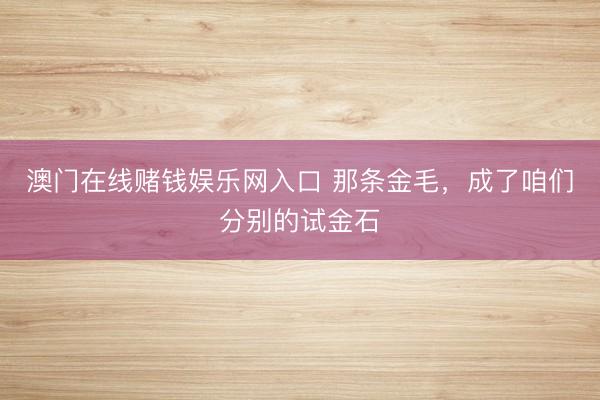 澳门在线赌钱娱乐网入口 那条金毛，成了咱们分别的试金石