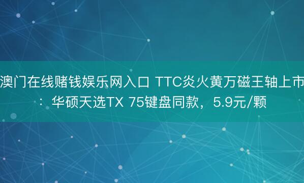 澳门在线赌钱娱乐网入口 TTC炎火黄万磁王轴上市：华硕天选TX 75键盘同款，5.9元/颗