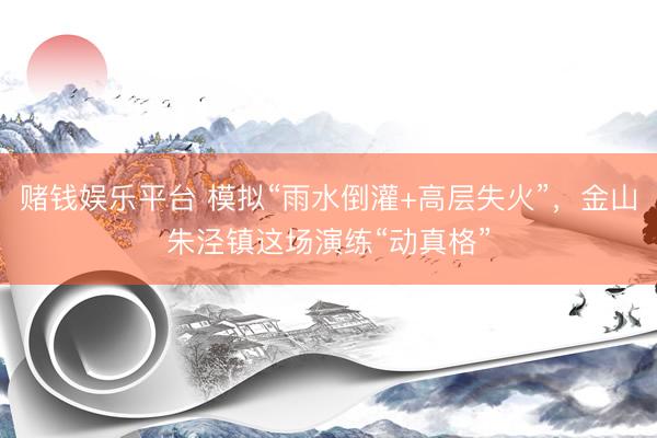 赌钱娱乐平台 模拟“雨水倒灌+高层失火”,金山朱泾镇这场演练“动真格”