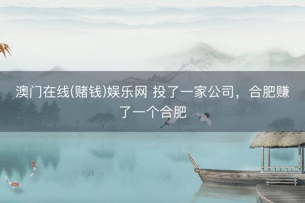 澳门在线(赌钱)娱乐网 投了一家公司，合肥赚了一个合肥