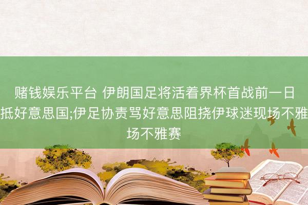 赌钱娱乐平台 伊朗国足将活着界杯首战前一日飞抵好意思国;伊足协责骂好意思阻挠伊球迷现场不雅赛