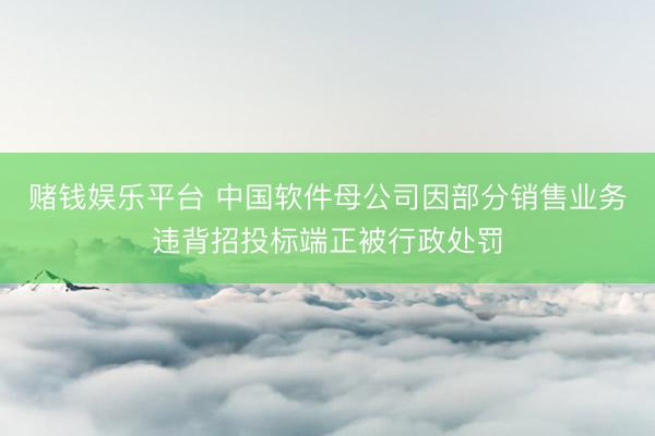 赌钱娱乐平台 中国软件母公司因部分销售业务违背招投标端正被行政处罚