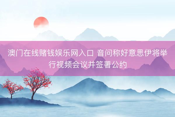 澳门在线赌钱娱乐网入口 音问称好意思伊将举行视频会议并签署公约