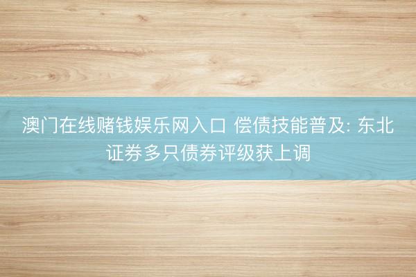 澳门在线赌钱娱乐网入口 偿债技能普及: 东北证券多只债券评级获上调